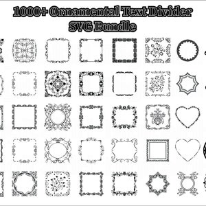1000+ ornamenten SVG-bundel, bloeit SVG, tekstverdeler SVG-bundel, decoratieve elementen SVG, wervelingen SVG, digitaal bestand, vintage frames SVG