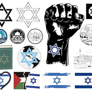 15 Israel SVG PNG Bundle, Israel Flag svg, Flag SVG, Israel Quotes svg, Star of David svg, Digital file, Instant download