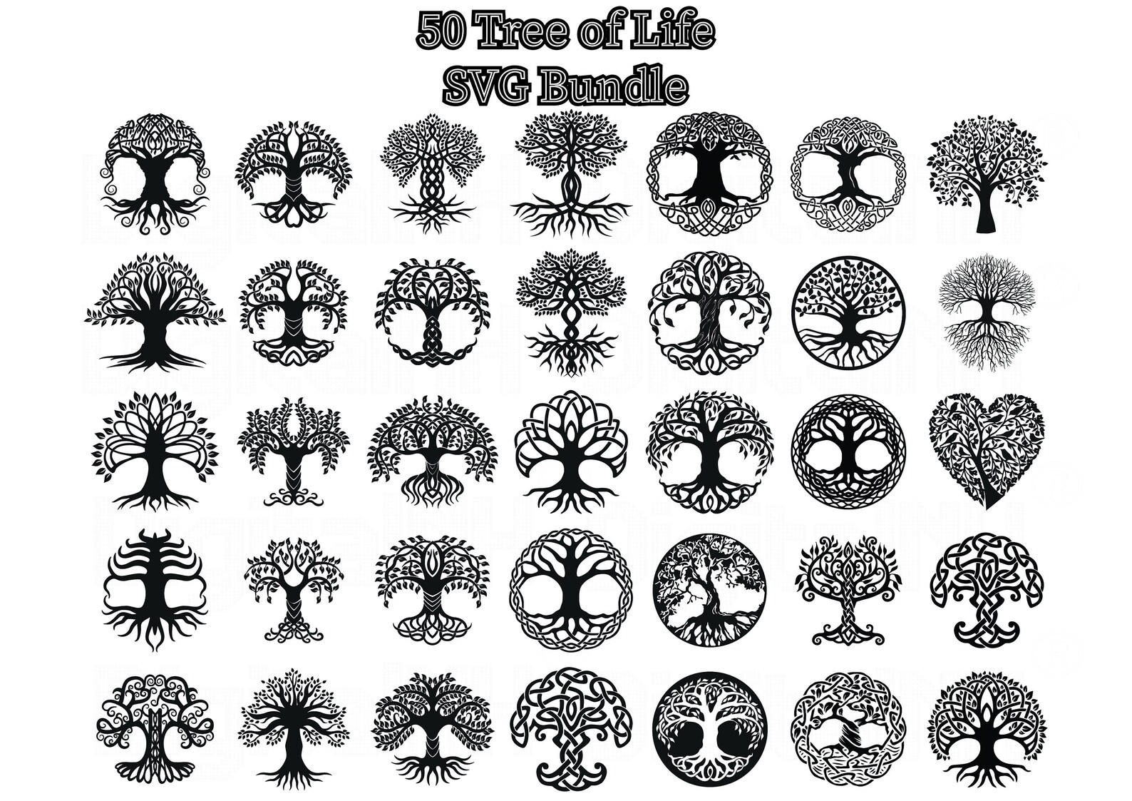 50 TREE of LIFE SVG bundle Celtic Tree of Life svg Boho Tree Etsy Espa??a