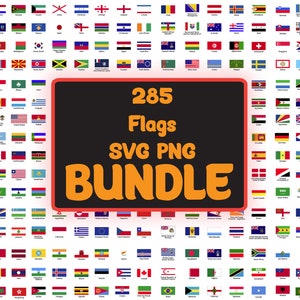 Pacote 285 Bandeiras SVG PNG, Bandeiras de países svg, Bandeiras patrióticas svg, Bandeiras do mundo svg, Bandeira svg, Arquivo de corte de bandeira, Arquivo digital, Download instantâneo