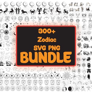 Zodiac SVG PNG Mega Bundle, Zodiac SVG, Horoscope svg, Celestial svg, Constellation svg, Stars svg,  Astrology svg, Digital Files