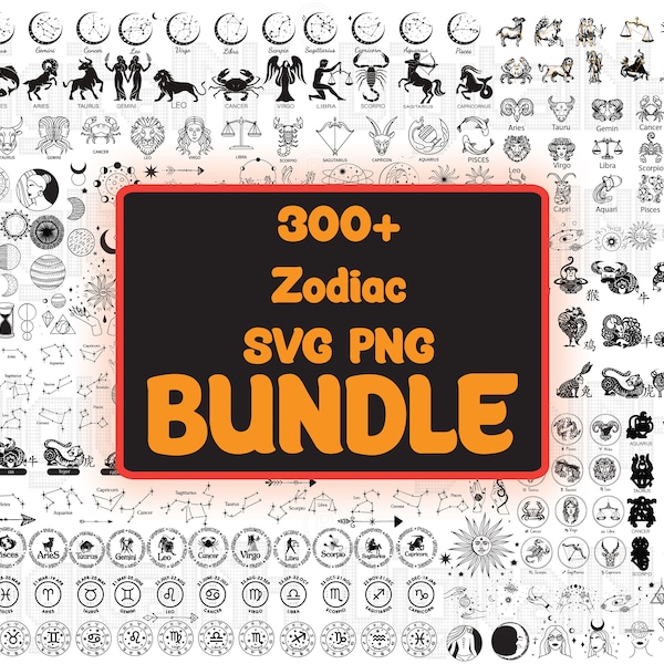 Zodiac SVG PNG Mega Bundle, Zodiac SVG, Horoscope svg, Céleste svg, Constellation svg, Stars svg, Astrologie svg, Fichiers numériques