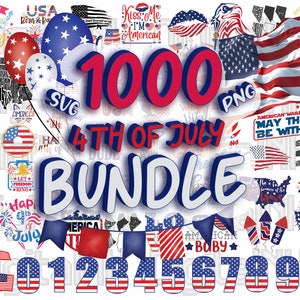 Paquete de más de 1000 SVG del 4 de julio, SVG de EE. UU., SVG del Día de la Independencia, SVG de bandera, Vector de bandera, SVG de estados, Descarga instantánea, SVG patriótico