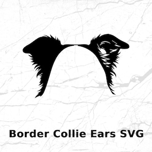 Border Collie Dog Ears Silhouette Digital Download, Puppy Collie svg, Dog Lover Gift, Animal Silhouette, Pet Lover Graphic, svg png jpeg