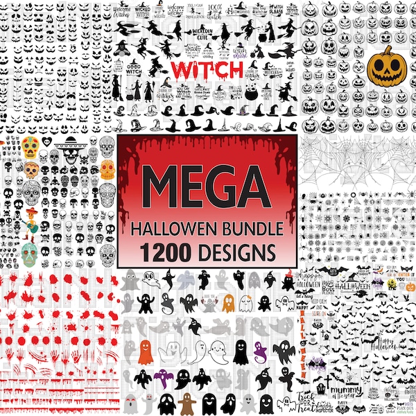 1200 Designs Halloween SVG Mega Bundle, Halloween SVG Bundle, Fall SVG, Halloween Gift Idea, Halloween Quotes svg, Digital Files