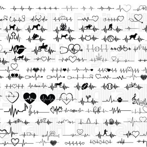 Plus de 100 battements de coeur SVG Bundle, battement de coeur SVG, clipart battement de coeur, infirmière SVG, silhouette battement de coeur, coeur svg, svg pour animaux de compagnie, musique svg, fichier numérique