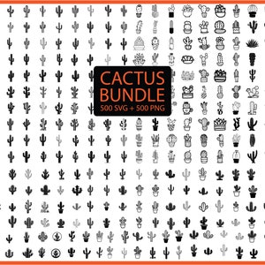500 Cactus SVG PNG Bundle, Cactus SVG, Cactus png, Cactus plante svg, Cactus fleur svg, Cactus Silhouette svg, téléchargement numérique