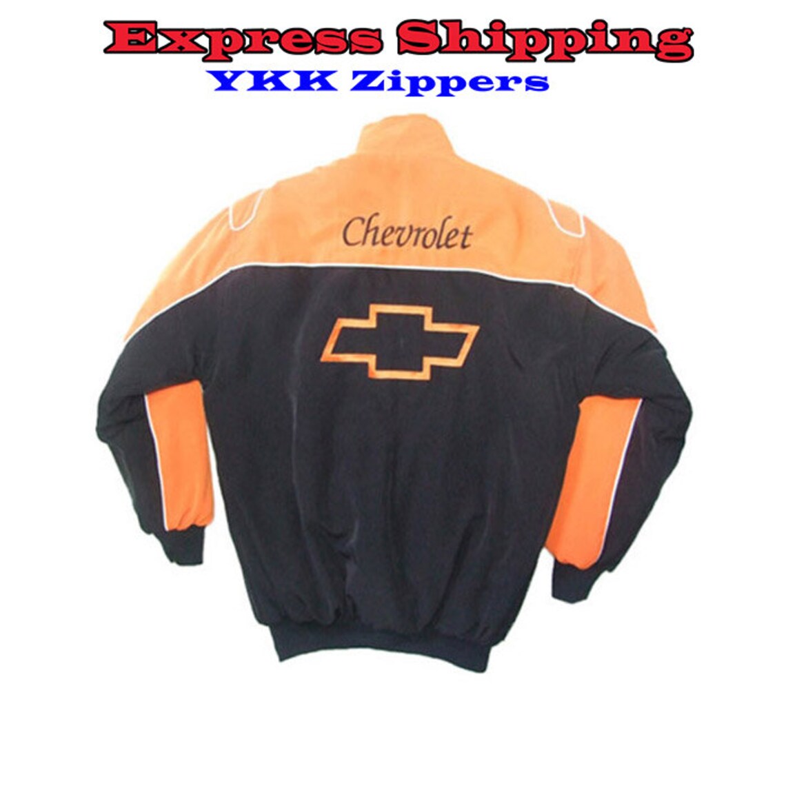 Chevrolet Camaro Racing Jacket Orange & Black NASCAR Racing Jacket Men