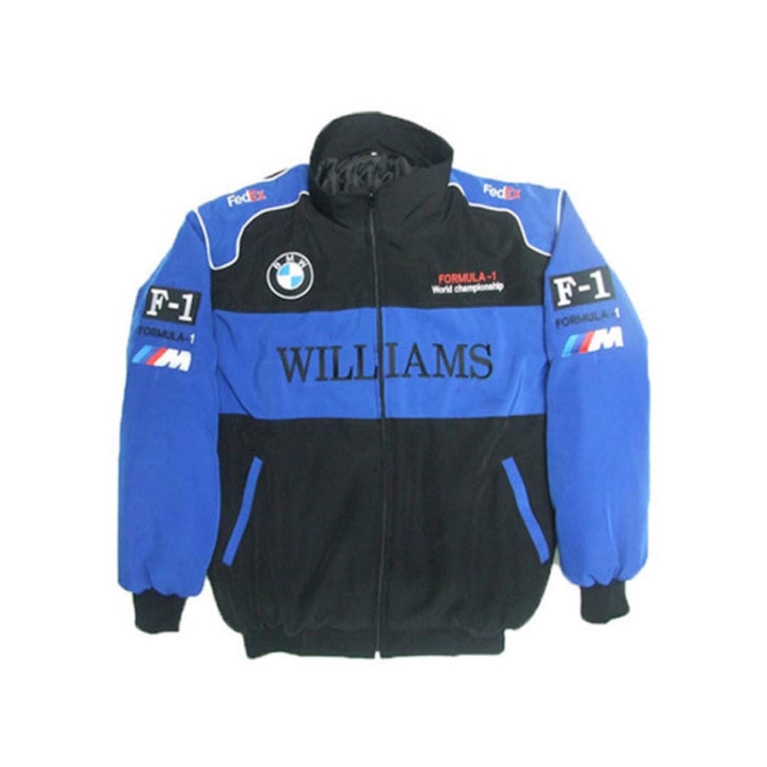 BMW F1 Williams Racing Jacket Black & Royal Blue NASCAR - Etsy
