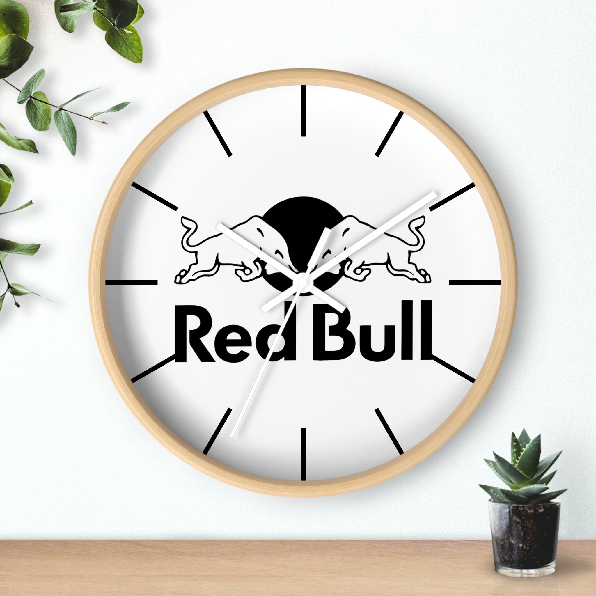 Red Bull Wall Clock Logo Wall Clock Custom Wall Clock Etsy
