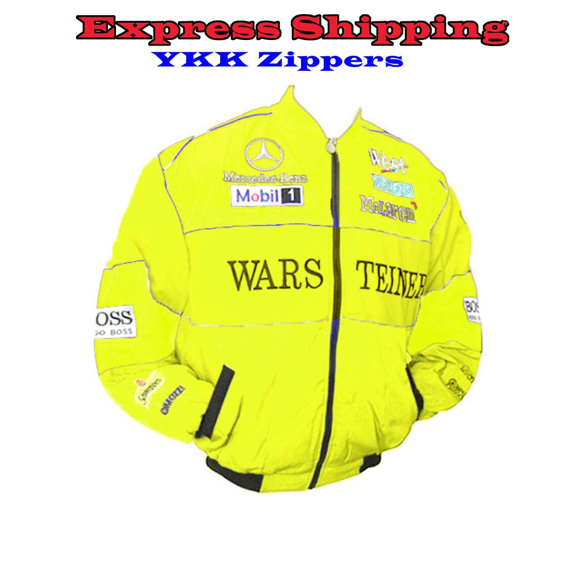 Mercedes Benz West Mclaren Yellow Racing Jacket Nascar Racing