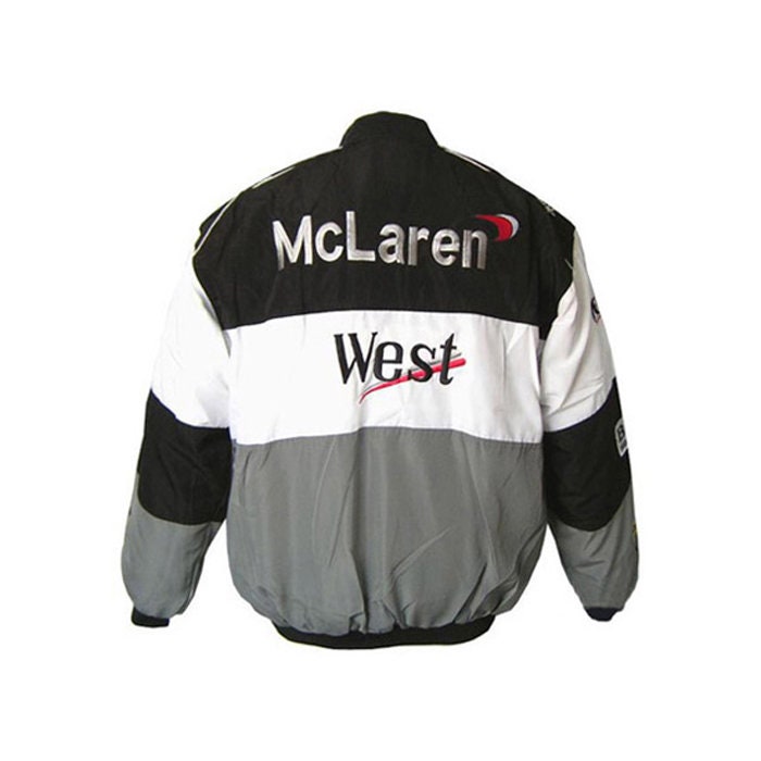 Mercedes Benz Warsteiner Mclaren Racing Jacket Black White Gray