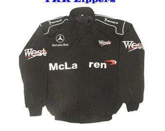 Mercedes Benz West McLaren | Black | Racing Jacket | nascar racing jacket | Etsy jacket | Etsy racing jacket | vintage jacket | sport jacket