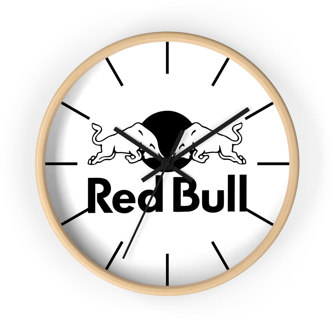 Red Bull Wall Clock Logo Wall Clock Custom Wall Clock Etsy