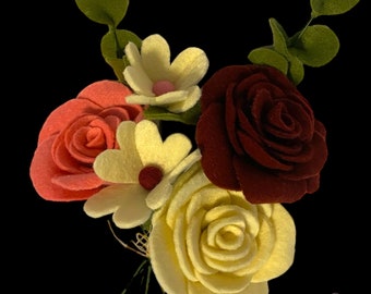 Triple Rose Felt Bouquet