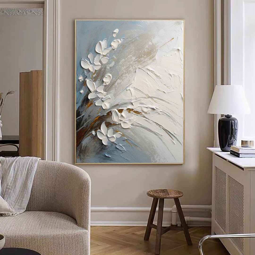 Peinture à l'huile abstraite sur toile de fleurs - Etsy France