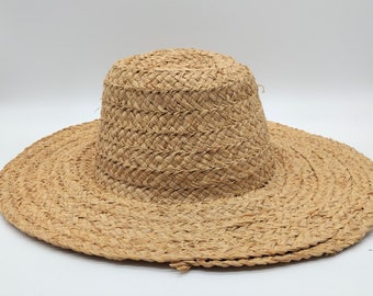 Thick bristle straw capeline, milliners, milliners, summer hat,