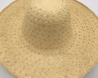 Capelan en paille légère avec un motif aux couleurs naturelles, pour modistes, comme chapeau de soleil, pour la chapellerie, chapeau homme, chapeau femme,