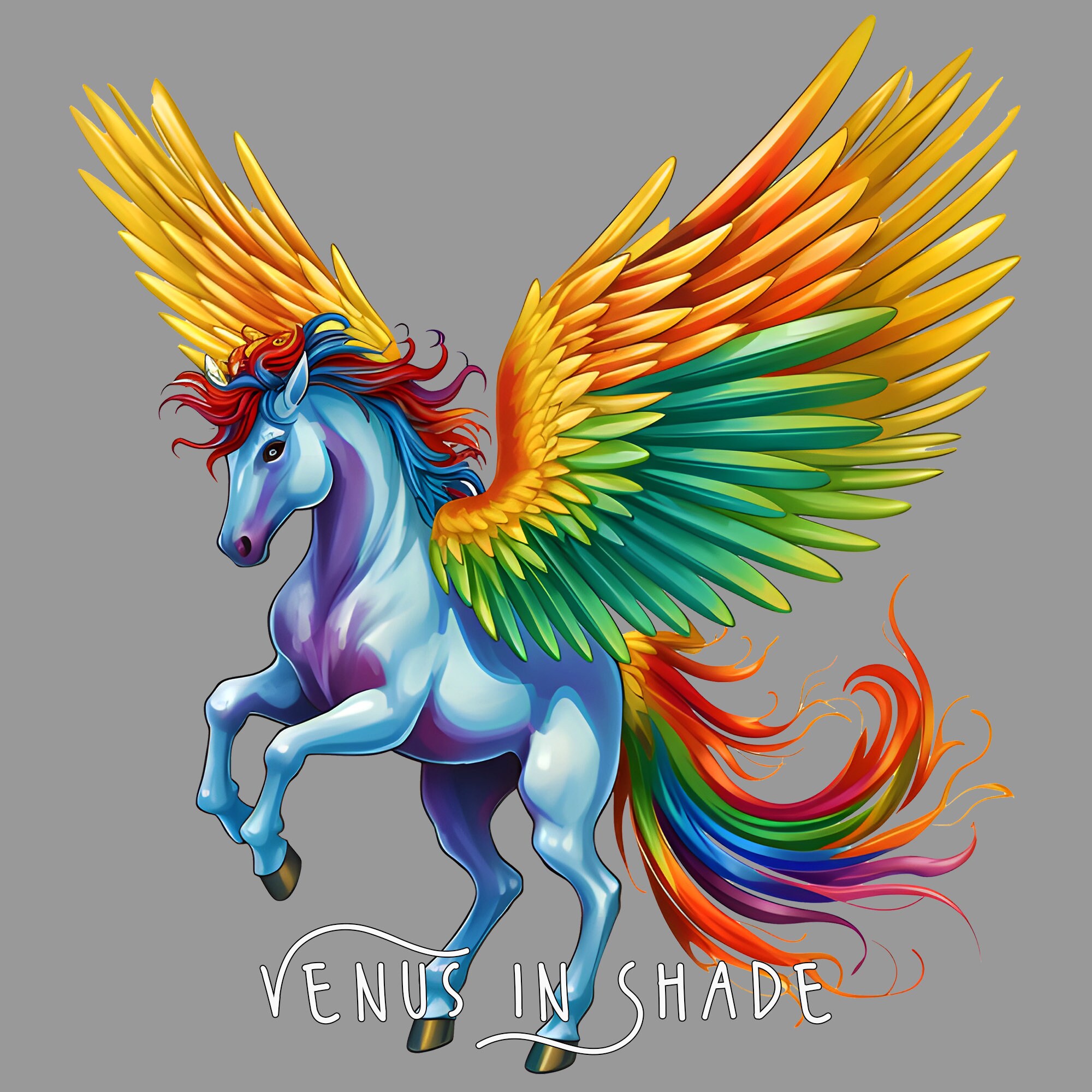 Rainbow Pegasus Fantasy Unicorn Flying Horse Fairytale Beast Fantasy ...