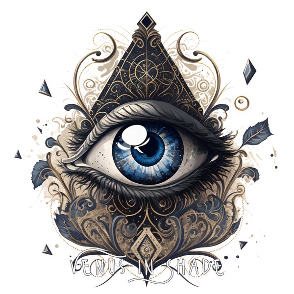 Seeing Eye | Mystical Magic Eye - Pagan Lore - Evil Eye - Organic Gift Decor - Illuminati Conspiracy Theory - Tarot Clipart Sublimation PNG