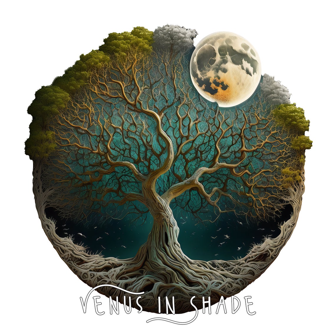 Tree of Life Full Moon Tree Earth and Nature Lovers Organic Gift Decor ...