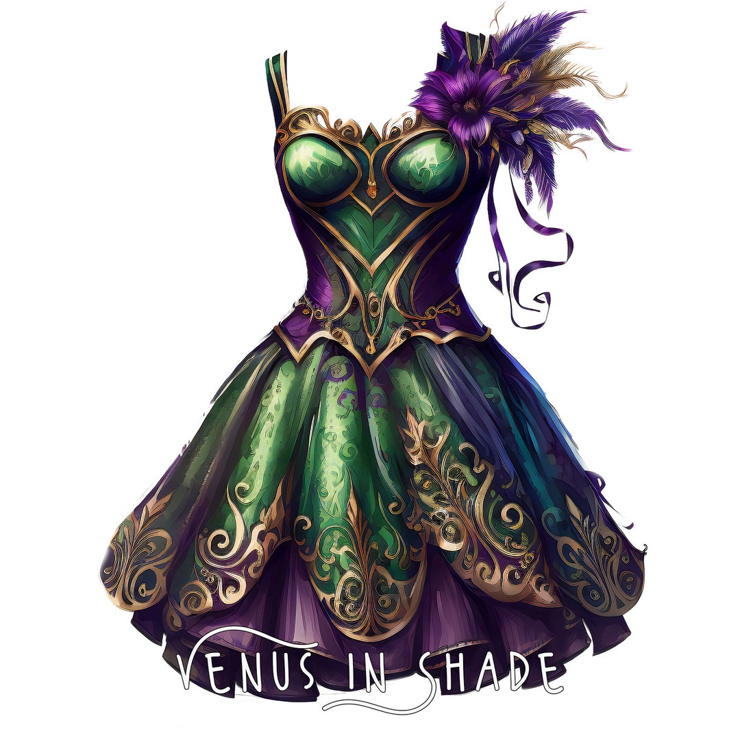 Mardi Gras Dress Cajun Southern Festival Costume Formal Gown Green ...