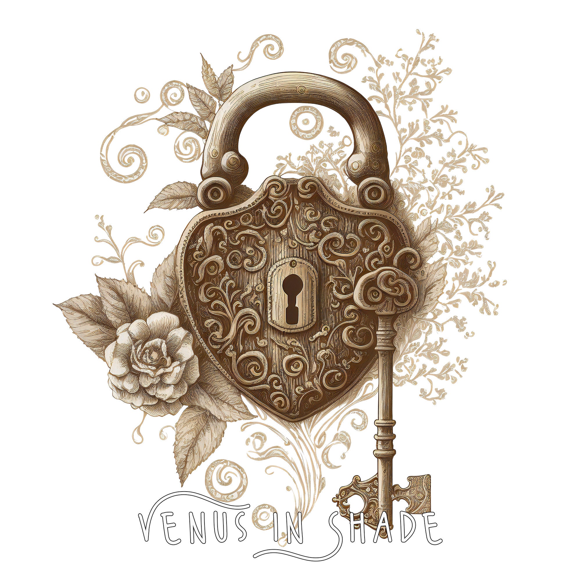 drawing vintage lock