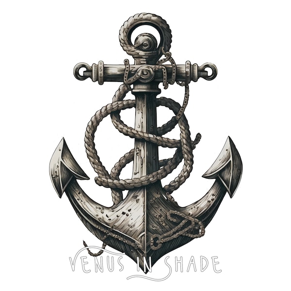 Anchor | Nautical Ship Pirate Emblem - Shipwreck Boat Captain Sea Shore Logo - Fishing Outdoor Beach Sealife Clipart Sublimation PNG