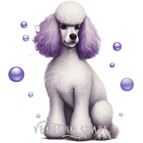 Standard Poodle | Poodle Dog Cute Fantasy Puppy Dog Pet Portrait Magic Canine Breed Digital Illustration Watercolor Clipart Sublimation PNG