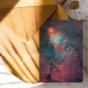 Packs de 3, 5 ou 10 cartes de Noël avec photographie d'astronomie originale sur la couverture, enveloppes incluses