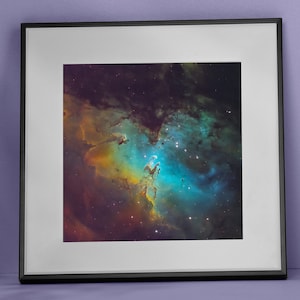 Pillars of Creation Poster, Original Deep Space Giclée Print, Astronomy Wall Art by UK Artist, Unframed