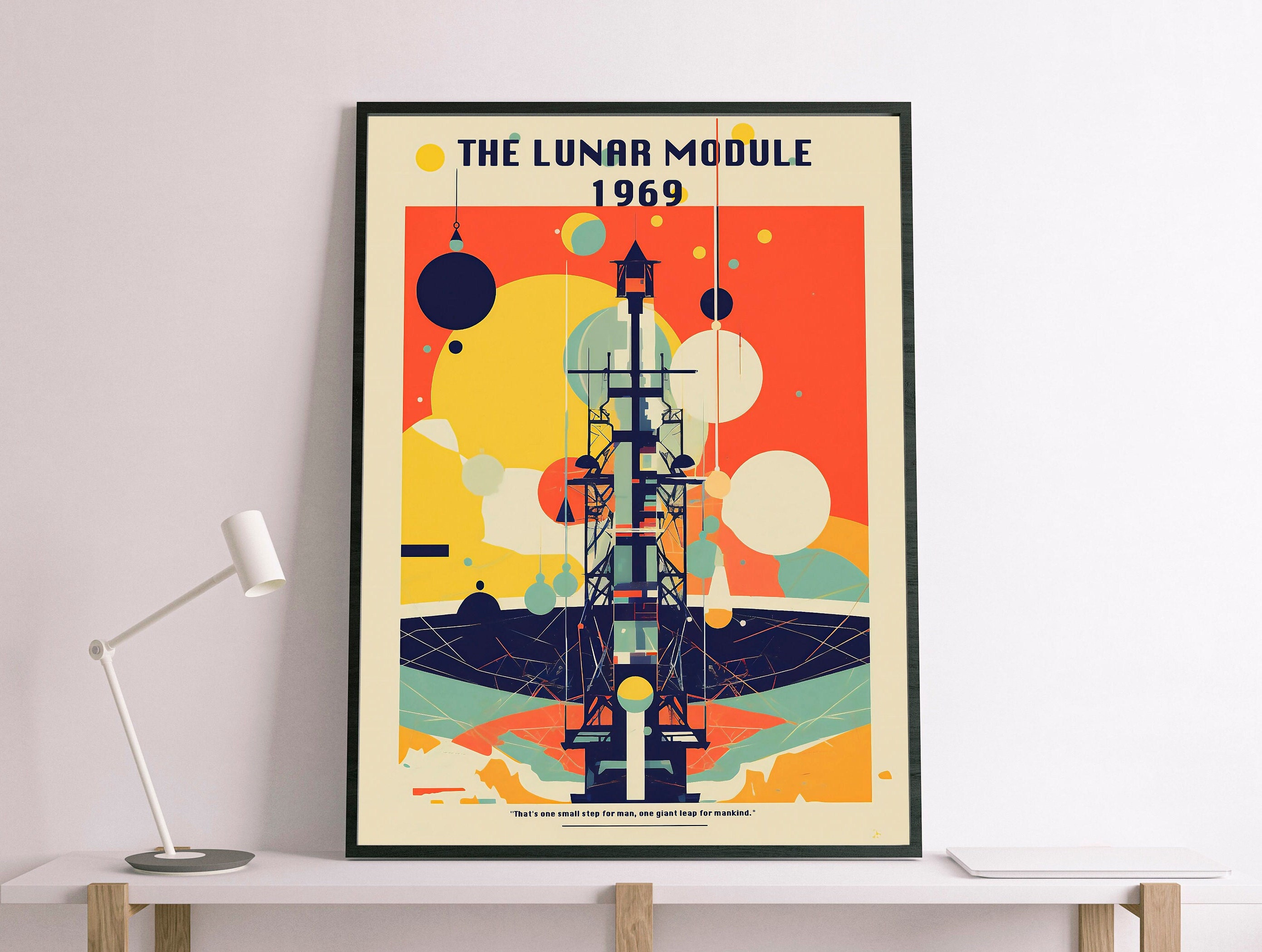 Minimal Poster of Apollo 11 Lunar Module 1969, Original Retro Space ...