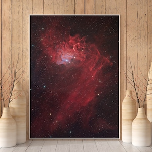 Flaming Star Nebula Weltraum Poster, Original Astronomie Fotografie Giclée Druck, Ungerahmt