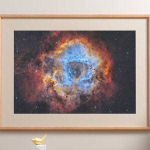 Rosette Nebula Poster, Original Space Photography Print, Unframed