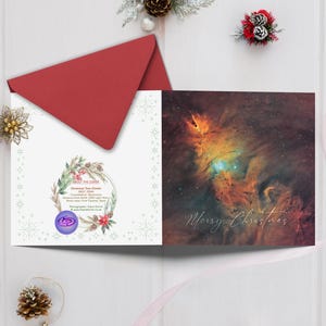 Cartão de Natal com tema espacial com envelope, capa original de fotografia espacial por artista do Reino Unido