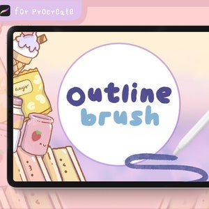 Outline Lineart BRUSH SET | Procreate brush | Digital Procreate Brush | Design | Digital brush | Digital Craft | instant download