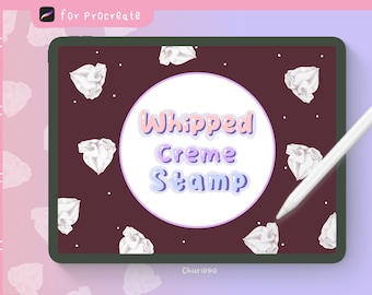 Whipped Creme Procreate Brush Stamp | Kawaii Stamps (Digital Download)