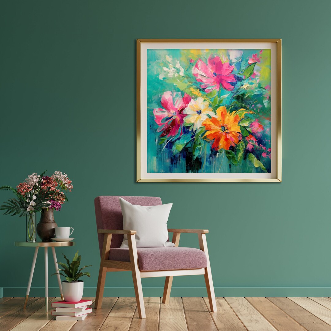 Colorful Abstract Flowers Art Print Bright Modern Wall Art - Etsy