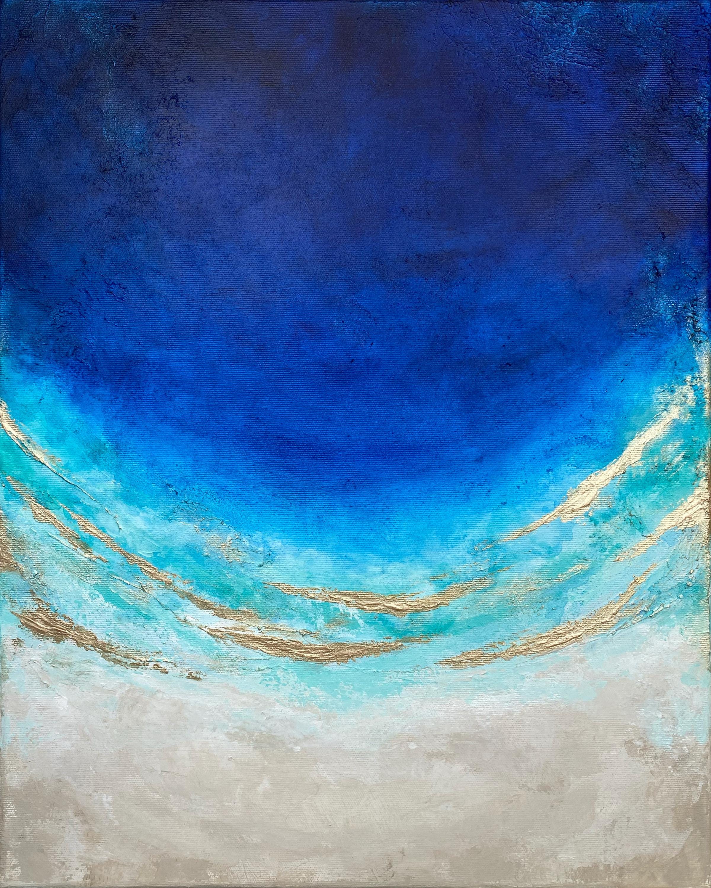 Navy Blue & Turquoise Ocean Painting | Wall Art | Abstract Sea Original ...