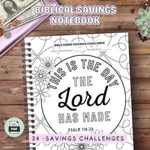 Chistian Savings Challenge Printable | Savings Challenge Bundle | Letter Size Savings Challenge | Biblical Savings Tracker Notebook
