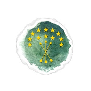 Green Watercolor Circassian Flag Die-Cut Sticker