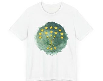 Green Watercolor Circassian Flag Unisex Jersey Short Sleeve Tee Circassia Adigha Adiga Kavkaz