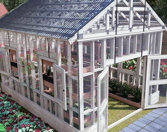 12x16 Greenhouse Plans | DIY Backyard Greenhouse | Woodworking Plans with Interactive 3D PDF