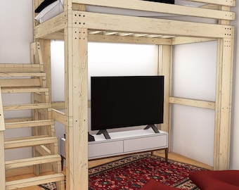 Twin-size diy bunk bed plans with stair instant pdf download