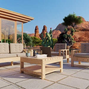 DIY patio chair plan,Patio sofa plan,Patio furniture plan,DIY coffee table plan,Easy outdoor DIY patio chair set,Outdoor furniture plan