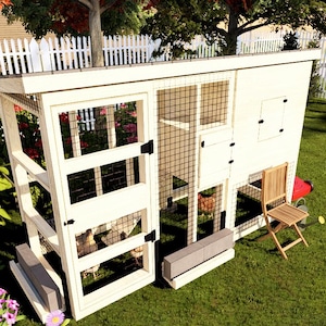 DIY 4&#39; x 6&#39; Chicken Coop Plan with Run (3D PDF document)