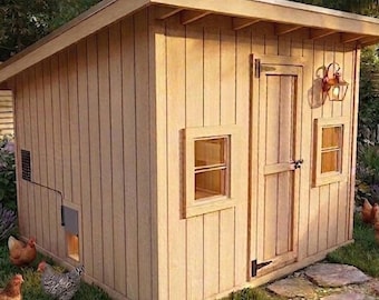 10x10 Walk-In Chicken Coop Plans With Automatic Chicken Egress Door