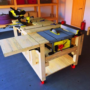 Workbench plan with folding sides