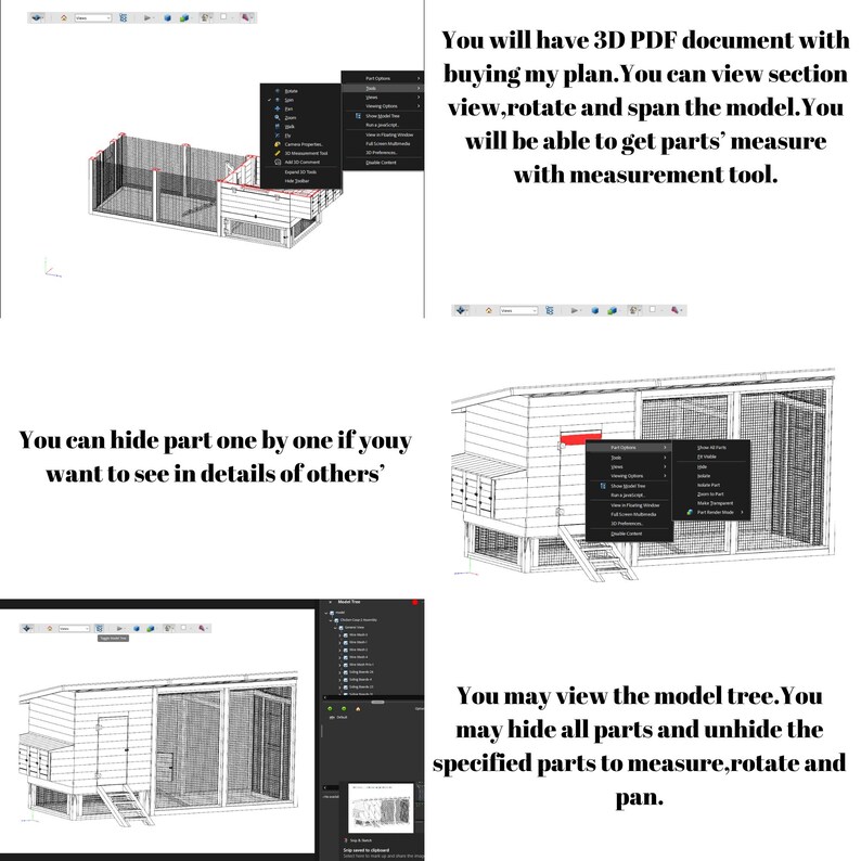Chicken Coop Plan 3D PDF Download, Easy Chicken Coop Plan, Simple