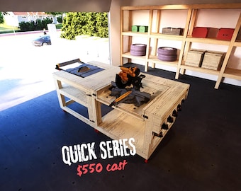 Modular Workbench Plan - Table Saw & Flip Miter Saw Station